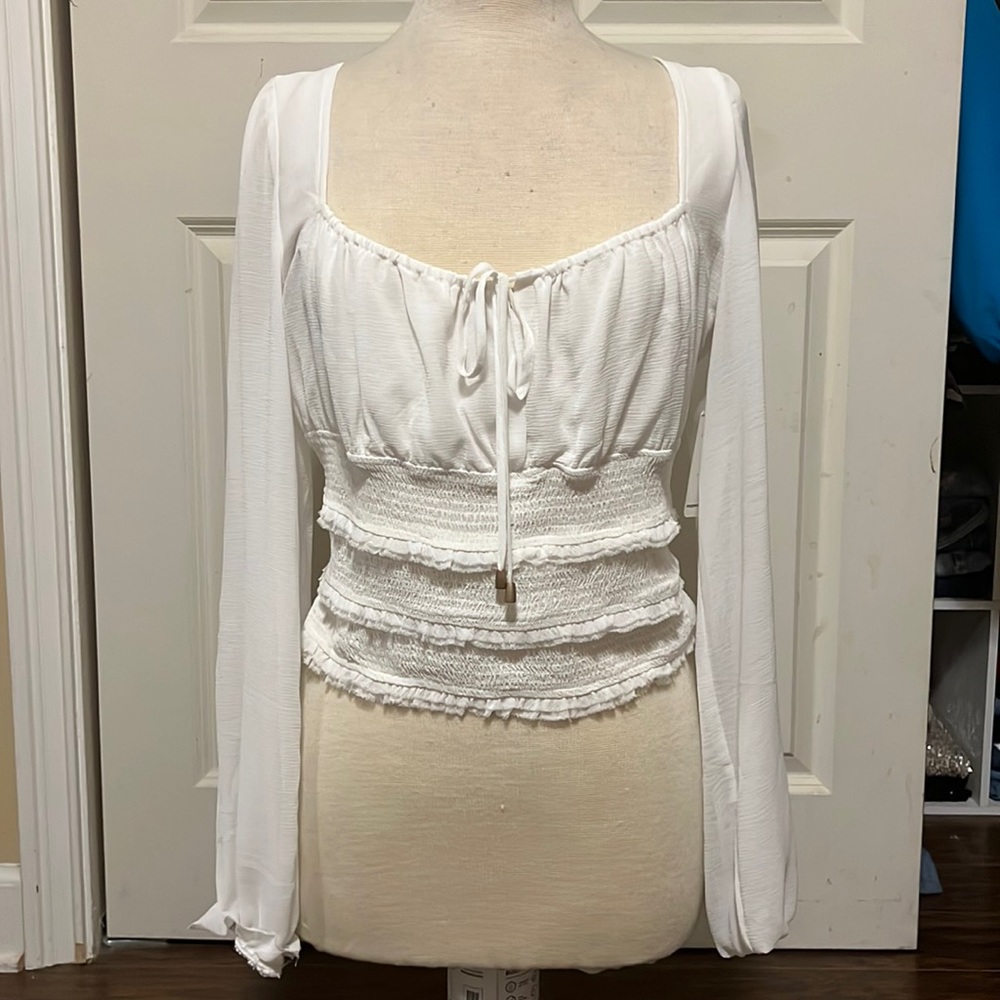 Smocked peasant top